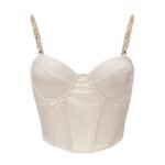 Chained Glamour Satin Camisole with stylish metal straps