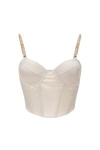 Chained Glamour Satin Camisole with stylish metal straps