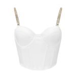 Elegant Chained Glamour Satin Camisole featuring glossy satin fabric