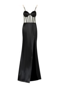 Chic Sheer Panel Evening Dress /KAT1008WD