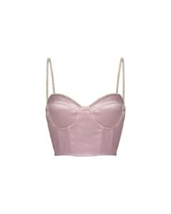 Women’s glamorous chain-strap bustier in fitted silhouette