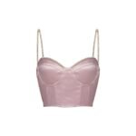 Glamorous chain strap bustier with metallic detailing