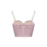 Elegant bustier top featuring stylish chain straps