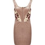 Elegant women’s party dress with zip closure and floral accents