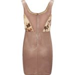Sleeveless bodycon women's dress in mauve velvet