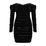 black velvet dress elegant long sleeve mini
