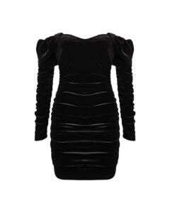 black velvet dress elegant long sleeve mini