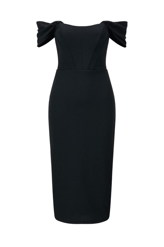 elegant off-shoulder dress design