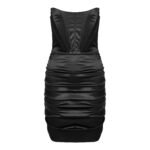 premium black pleated dress outfit styling