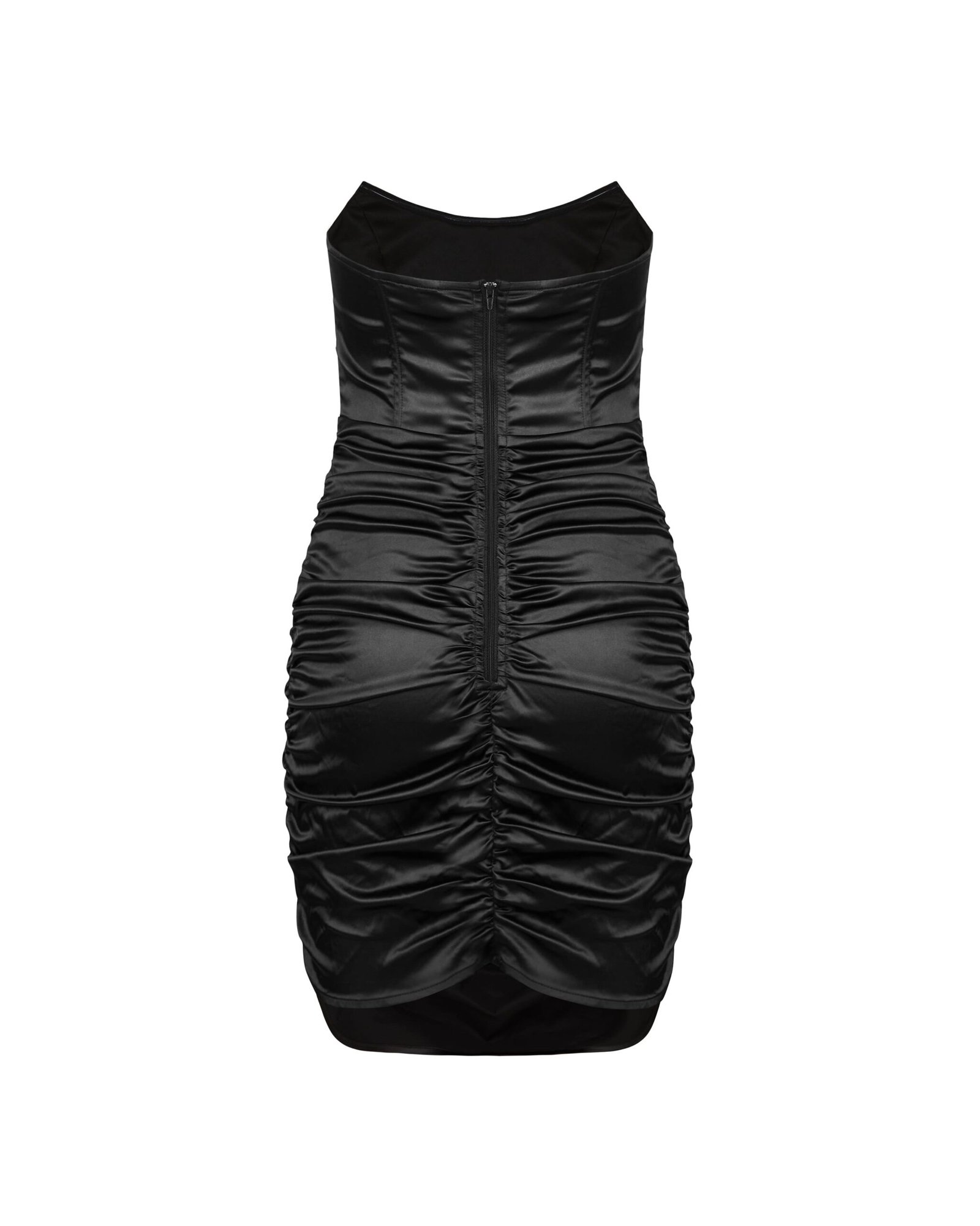 classic black pleated dress with flowing pleats
