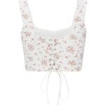 Floral Lace-Up Corset Top KSD0717