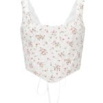Floral Lace-Up Corset Top KSD0717