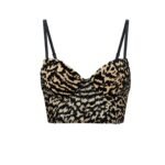 Trendy leopard patterned bustier for fashion-forward looks.