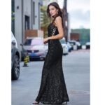 elegant long evening dresses with spaghetti straps