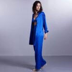 Luxury satin pajamas fashion set