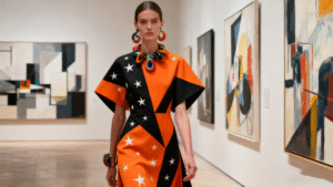 Starry Orange Color-Blocked Dress: 2025’s Hottest Fusion of Tech & Fashion