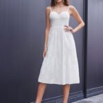 Elegant white summer dress front view
