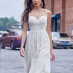 Midi length summer dress for women