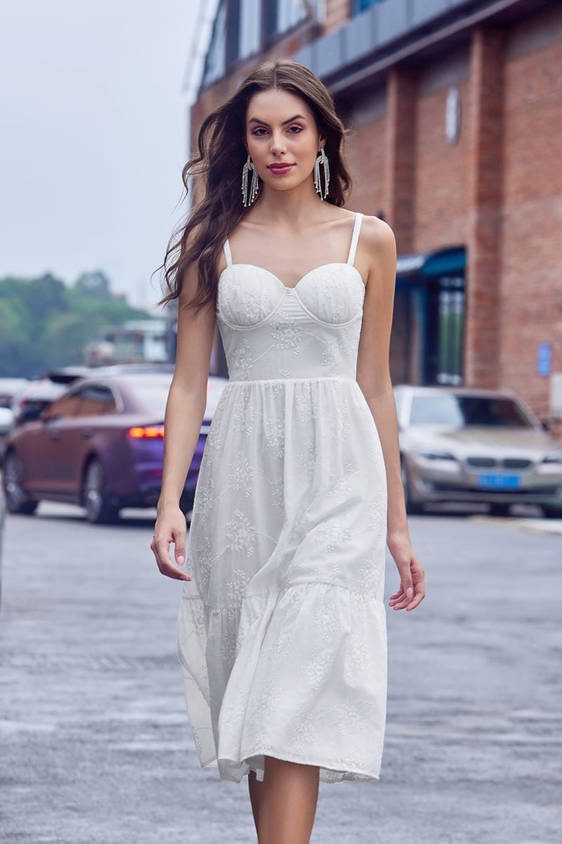Midi length summer dress for women