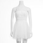 white layered tulle skirt dress