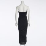 party black midi ruched gown