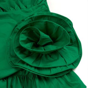 one shoulder green dress