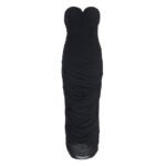 strapless black bodycon dress front view