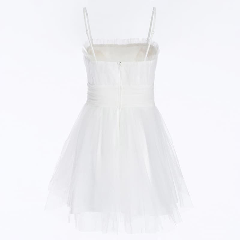 white spaghetti strap mini dress