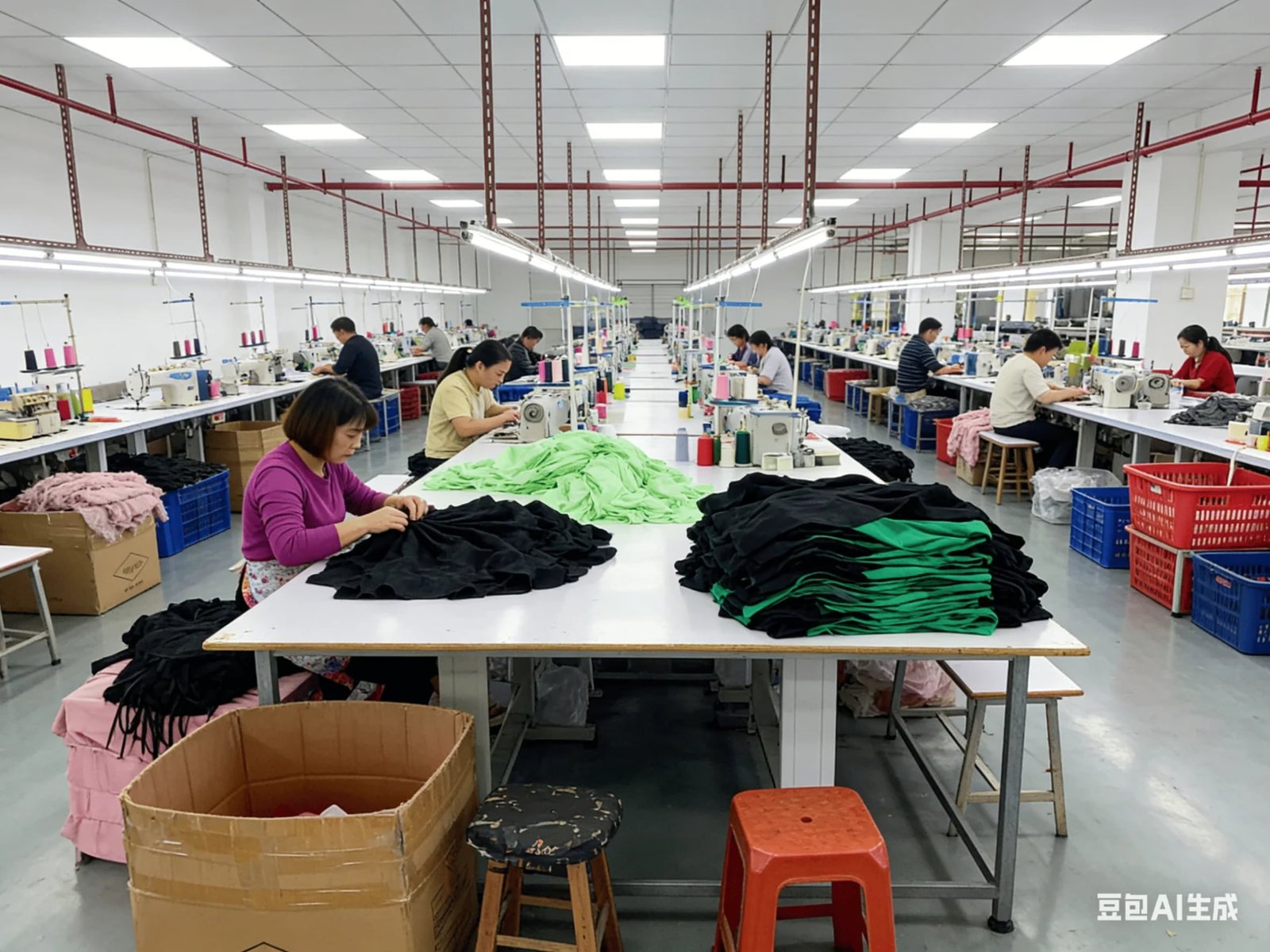 custom women clothing manufacturer sewing line