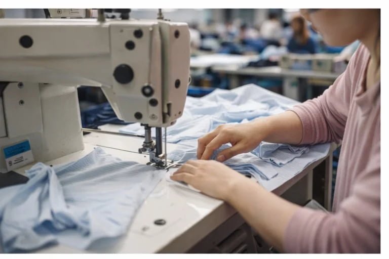 Women clothing sewing workshop production line