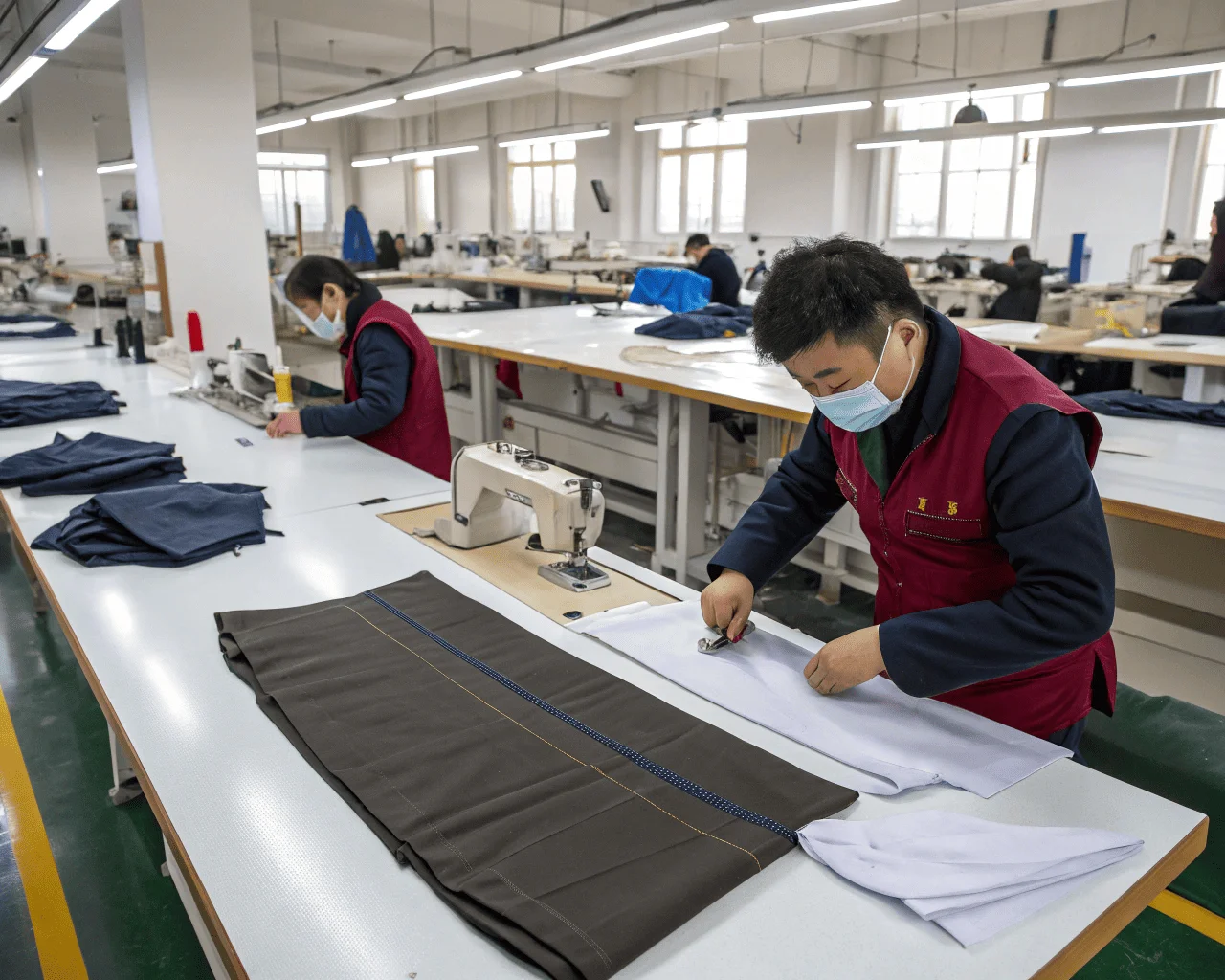 Women's clothing cutting and sewing process