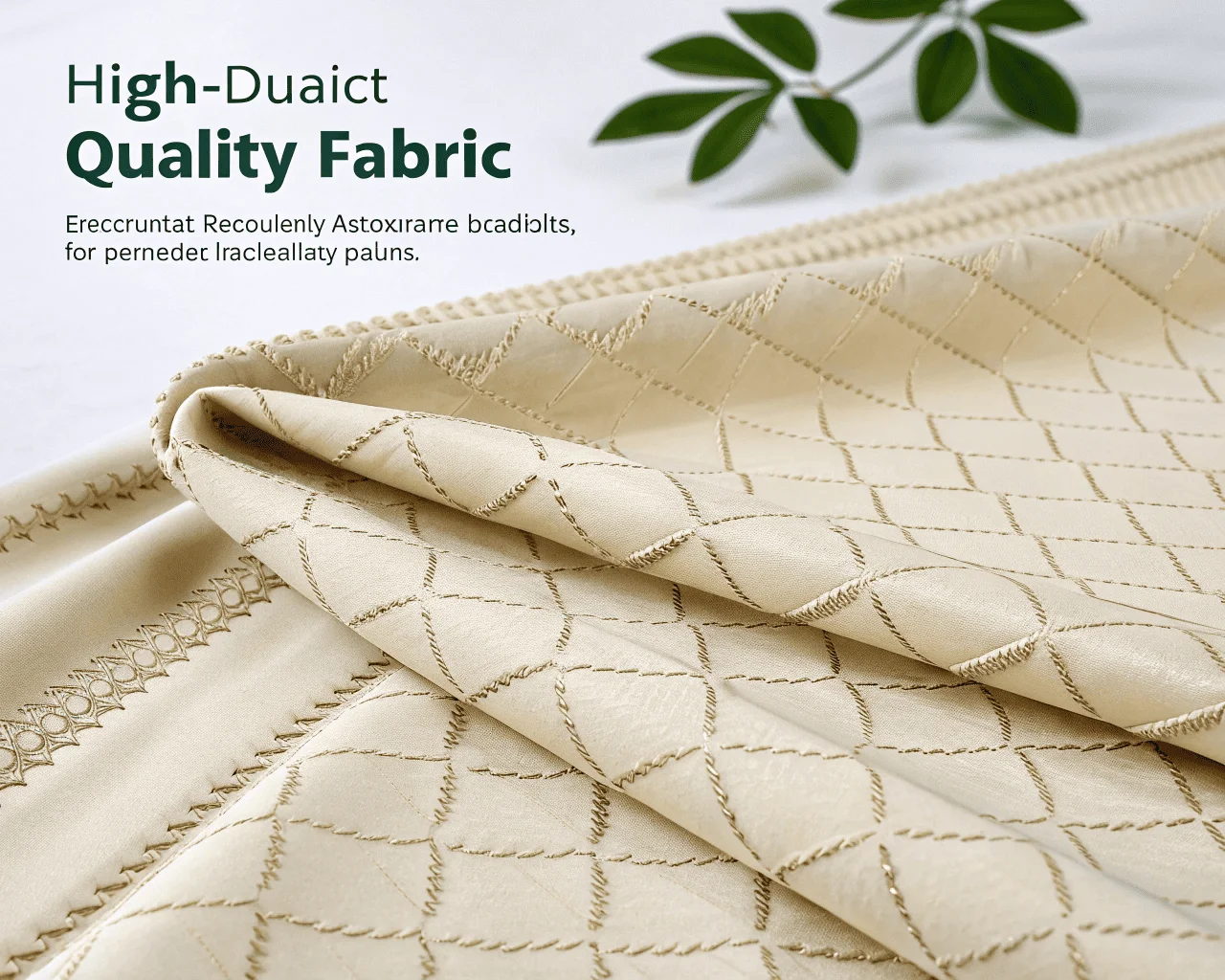 Detailed stitching and fabric texture of finished garments