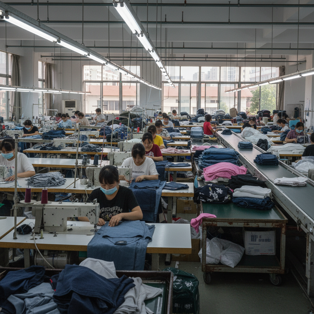 OEM women clothing manufacturer in China production line