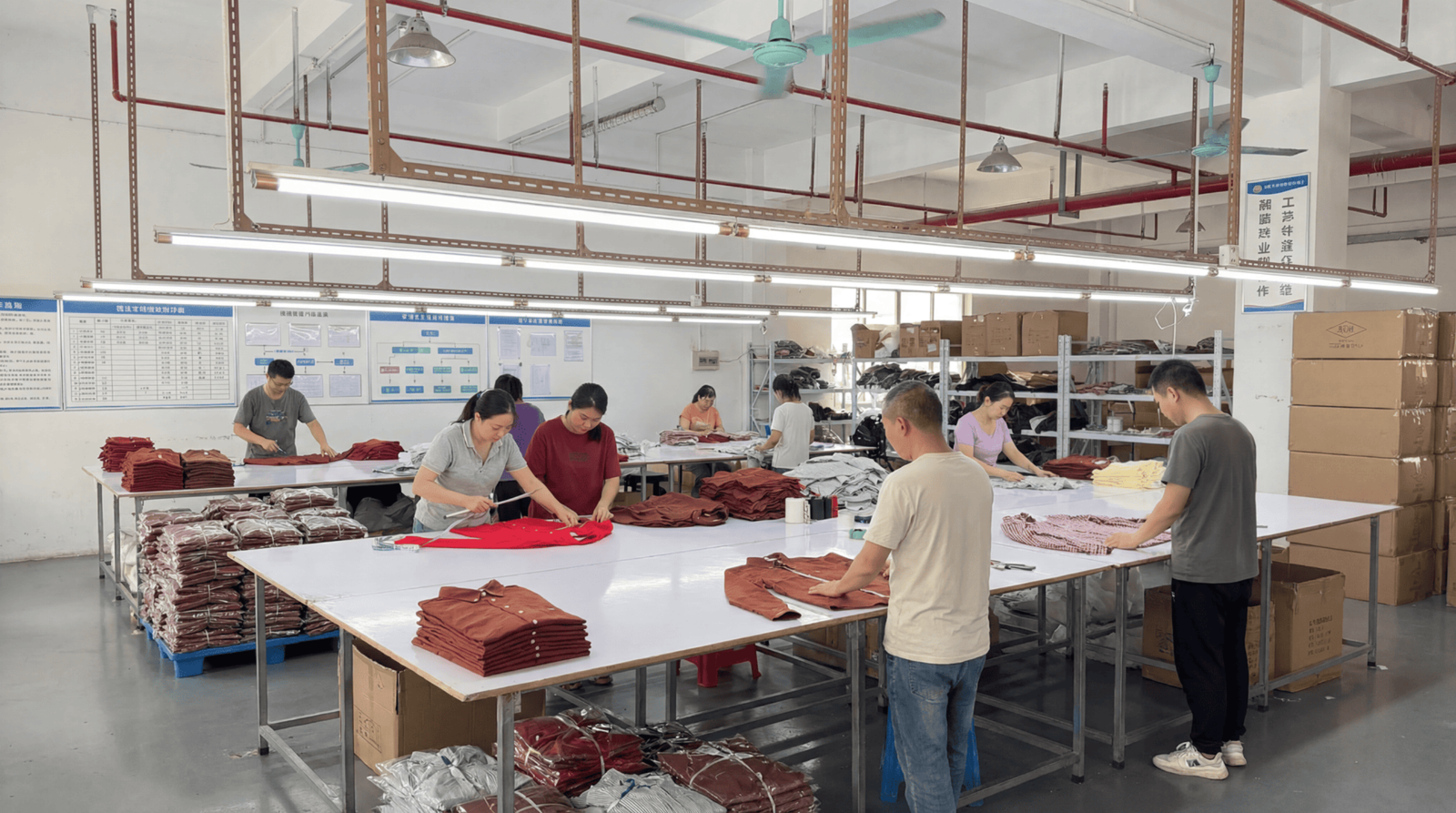 Quality inspection process for custom women clothing