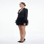 slim fit luxury feather dress