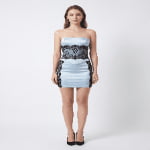 corset lace mini dress front view strapless bodycon party dress