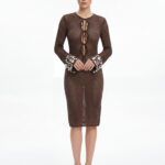 Brown Crochet Knit Maxi Dress Manufacturer